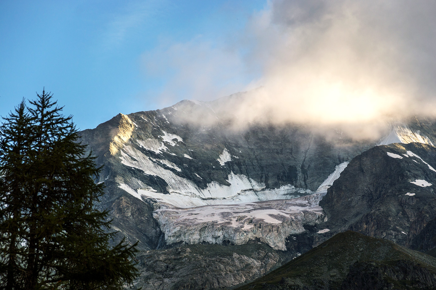 Camping auf 1900 Höhenmeter mit Blick zum Arolla