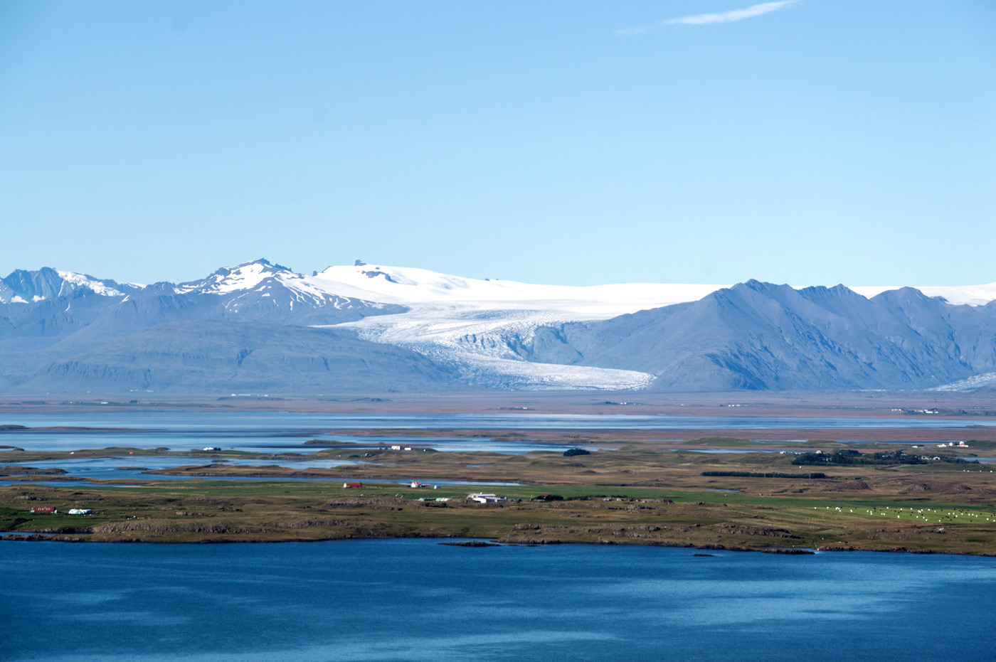 Blick zum Vatnajökull und nach Höfn