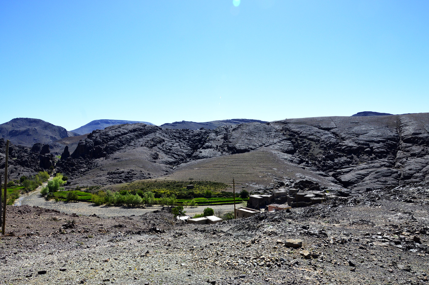 Gorges de Tislit ( auf der Oberfläche sind noch die Spuren der permokarbonischen Vereisung zu sehen)