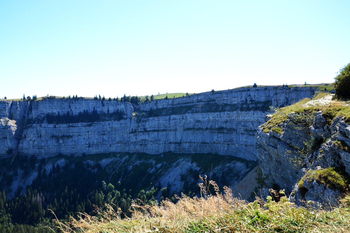 Kar (kesselförmige Eintiefungen an Berghängen) im schweizer Jura