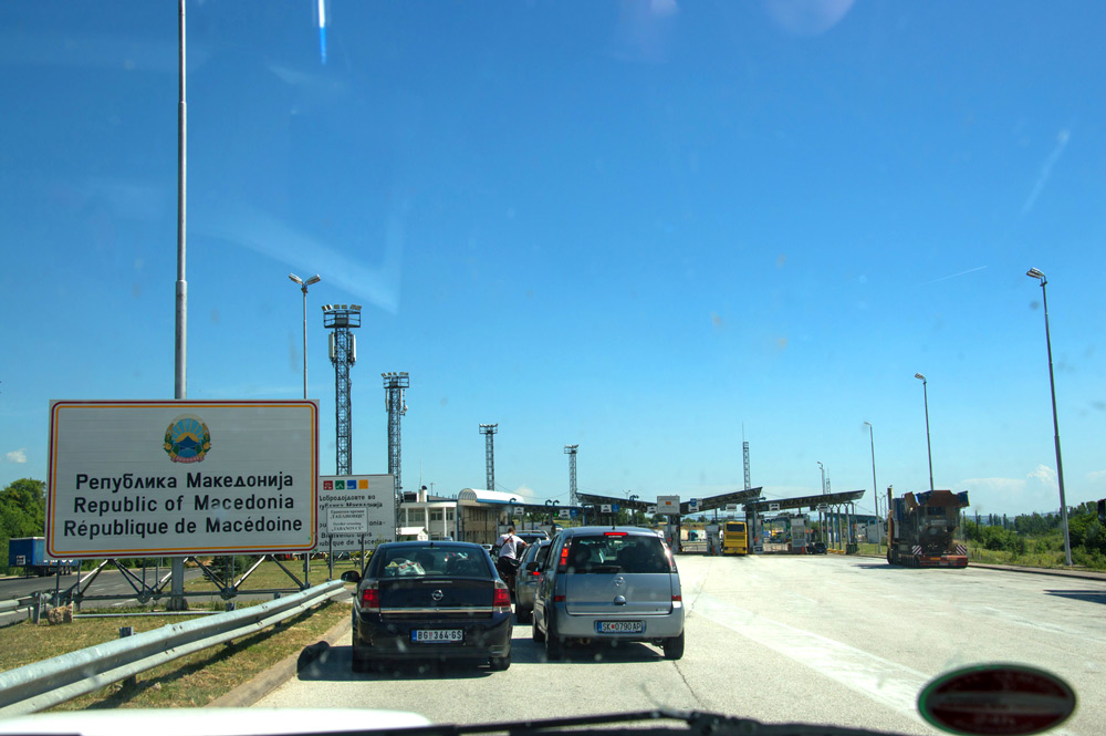 Wenig Verkehr am Grenzübergang heute in Nordmazedonien